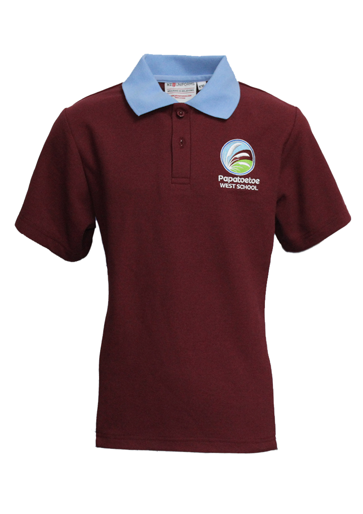 Papatoetoe West SS Polo Maroon/Light Blue